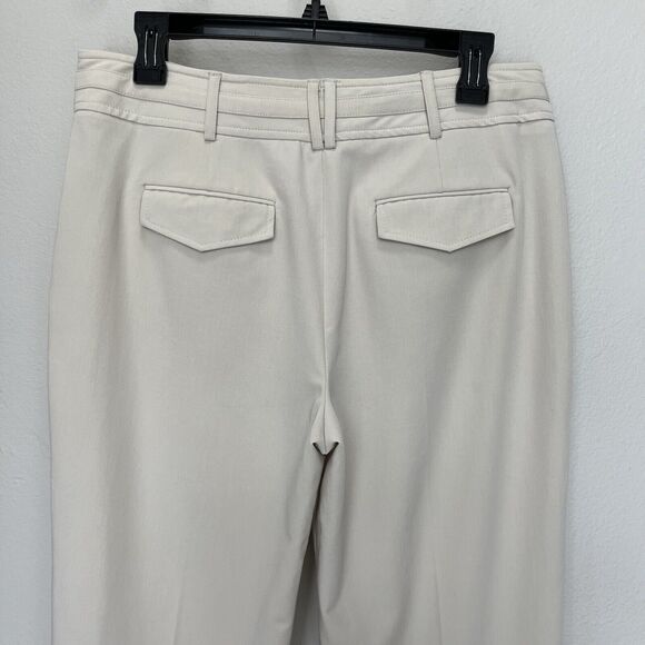 Larry Levine | Stretch Khaki Capri Pants Womens Size 10 Mid Rise Cuffed Beige - Picture 5 of 6